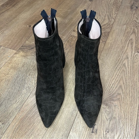 AGL dark brown suede ankle moc croc boot Size 38.5 / US 8.5 - Picture 14 of 16